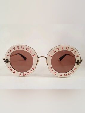 AUTH GUCCI Sunglasses GGO113S 003
PAR AMOUR L'AVEUGLE White Gold Red
44-30-140